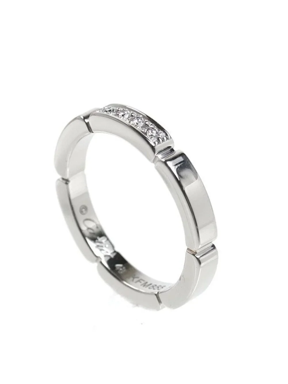 Cartier 18k White Gold Maillon Panthere Diamond Ring